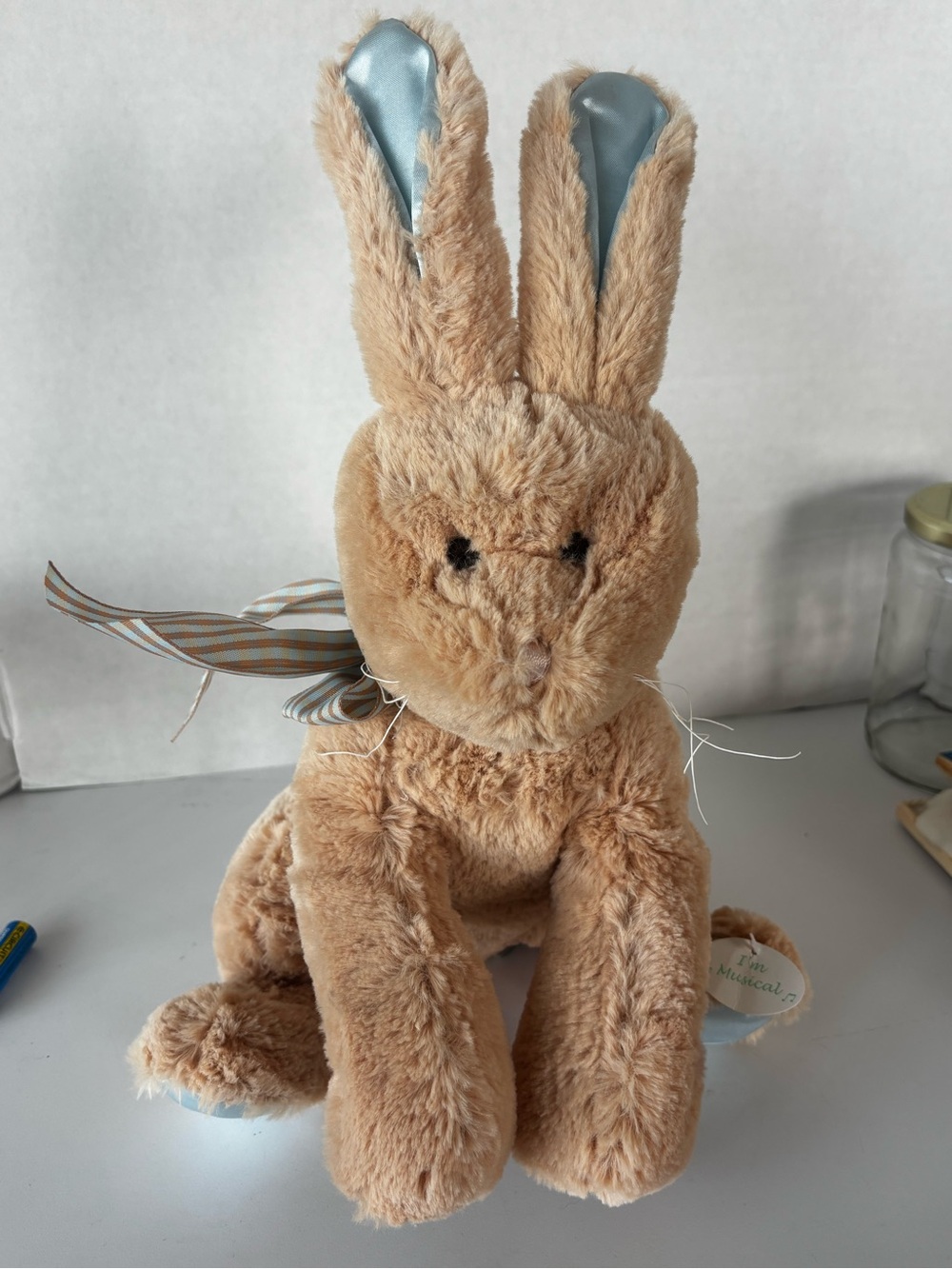 Musical Bearington Baby Bunny Plush 10” Satin Ears and Paws